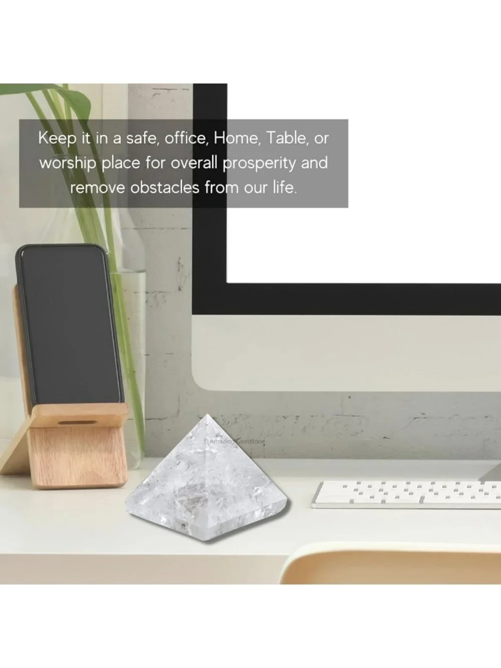 Clear Quartz Pyramid Crystal Healing Stone - 2